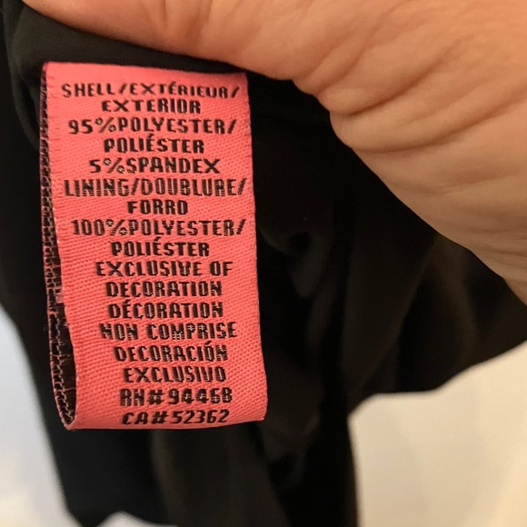 Betsey Johnson Elegant Black Midi Dress with Silver Accents pearl, rhinestone . - Picture 15 of 15